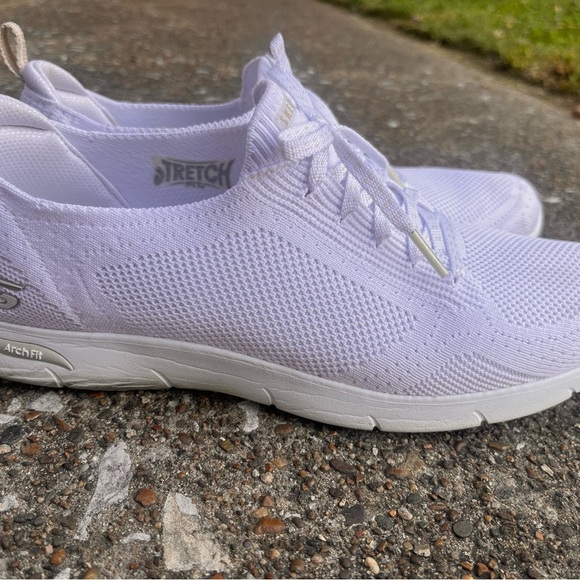 Skechers Women's Classic White Sneakers - Picture 2 of 7